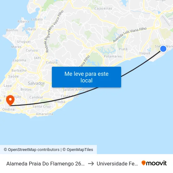 Alameda Praia Do Flamengo 2641 Salvador - Bahia Brasil to Universidade Federal Da Bahia map