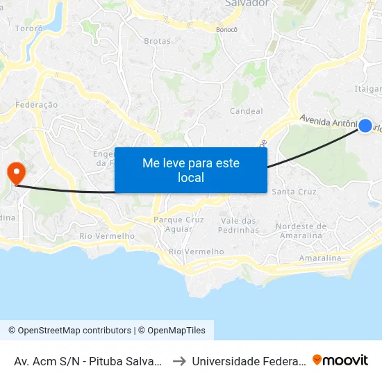 Av. Acm S/N - Pituba Salvador - Ba Brasil to Universidade Federal Da Bahia map