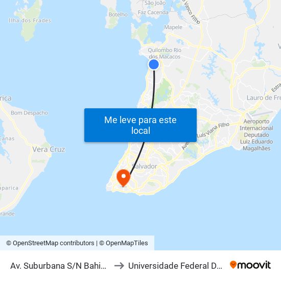 Av. Suburbana S/N Bahia Brasil to Universidade Federal Da Bahia map
