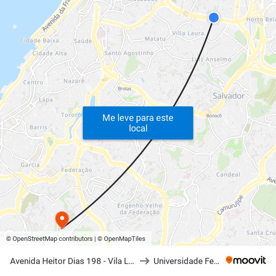 Avenida Heitor Dias 198 - Vila Laura Salvador - Ba Brasil to Universidade Federal Da Bahia map