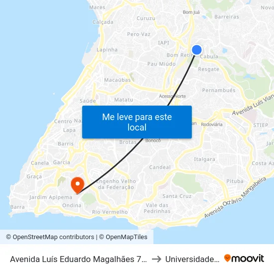Avenida Luís Eduardo Magalhães 716-910 - São Goncalo Salvador - Ba Brasil to Universidade Federal Da Bahia map