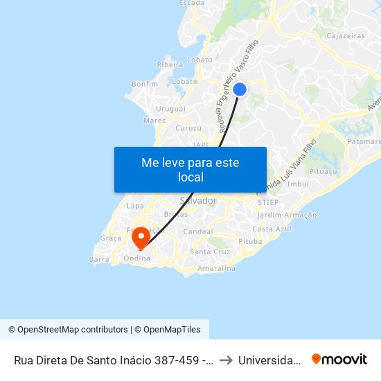 Rua Direta De Santo Inácio 387-459 - Jardim Santo Inácio Salvador - Ba 41231-010 Brasil to Universidade Federal Da Bahia map