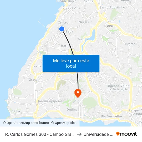 R. Carlos Gomes 300 - Campo Grande Salvador - Ba 40060-330 Brazil to Universidade Federal Da Bahia map