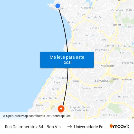 Rua Da Imperatriz 34 - Boa Viagem Salvador - Ba Brasil to Universidade Federal Da Bahia map