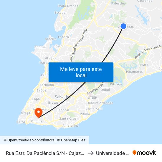Rua Estr. Da Paciência S/N - Cajazeiras Salvador - Ba 41342-315 Brasil to Universidade Federal Da Bahia map