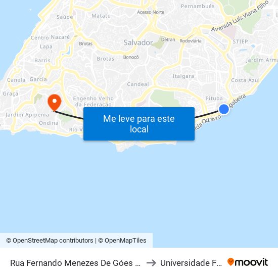 Rua Fernando Menezes De Góes 61 - Pituba Salvador - Ba Brasil to Universidade Federal Da Bahia map