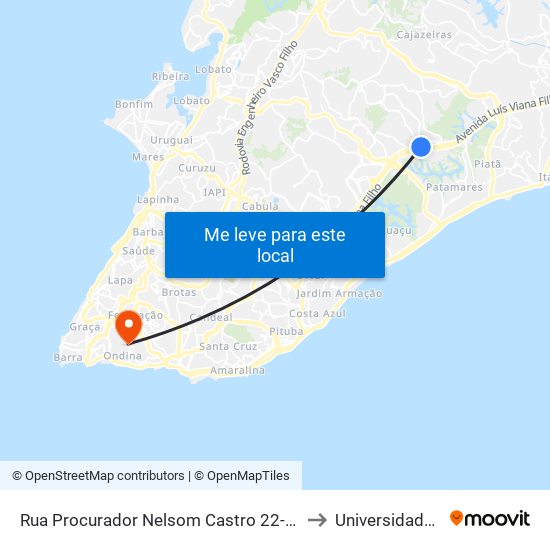 Rua Procurador Nelsom Castro 22-50 - Trobogy Salvador - Ba 41745-027 Brasil to Universidade Federal Da Bahia map