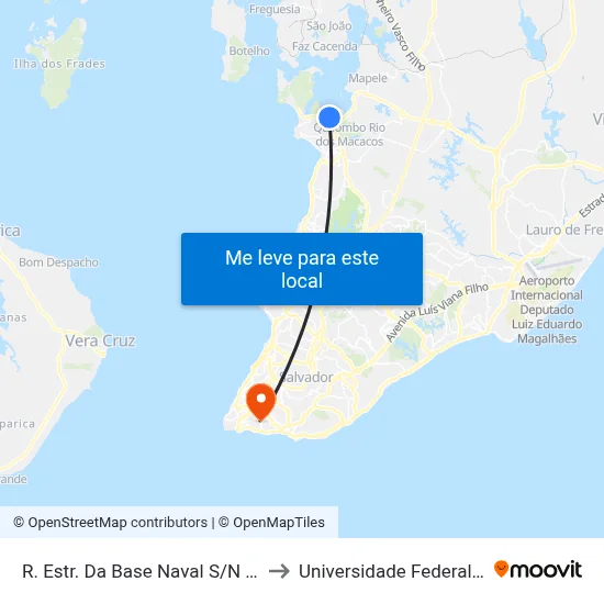 R. Estr. Da Base Naval S/N Bahia Brasil to Universidade Federal Da Bahia map