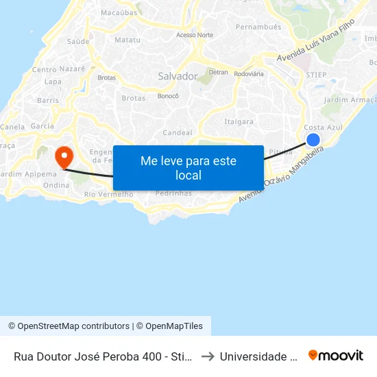 Rua Doutor José Peroba 400 - Stiep Salvador - Ba 41770-790 Brasil to Universidade Federal Da Bahia map