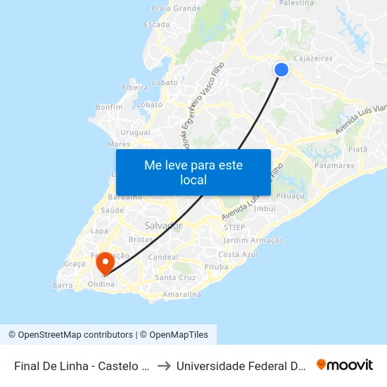 Final De Linha - Castelo Branco to Universidade Federal Da Bahia map