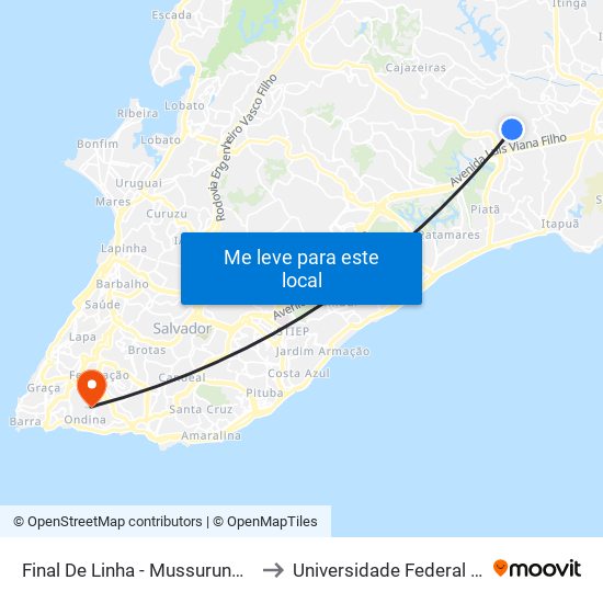 Final De Linha - Mussurunga | Setor L to Universidade Federal Da Bahia map