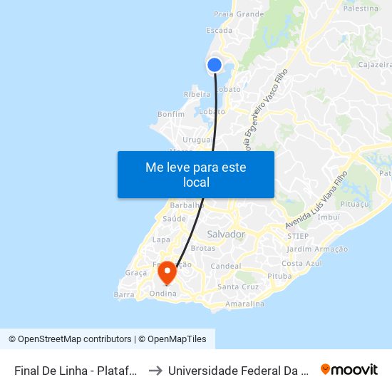Final De Linha - Plataforma to Universidade Federal Da Bahia map