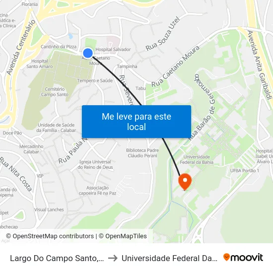 Largo Do Campo Santo, 1851 to Universidade Federal Da Bahia map