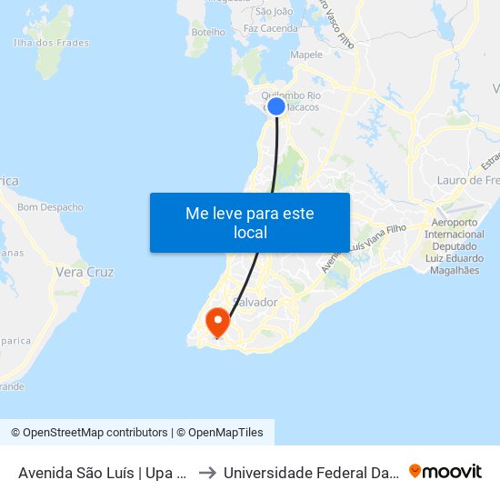 Avenida São Luís | Upa Paripe to Universidade Federal Da Bahia map