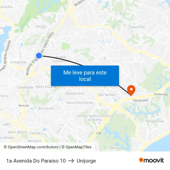 1a Avenida Do Paraiso 10 to Unijorge map