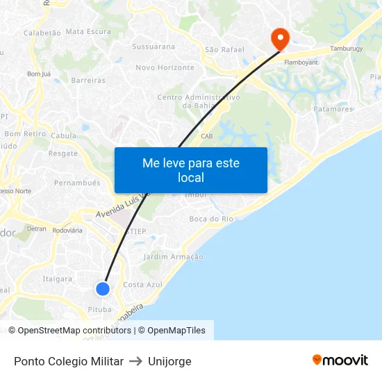 Ponto Colegio Militar to Unijorge map