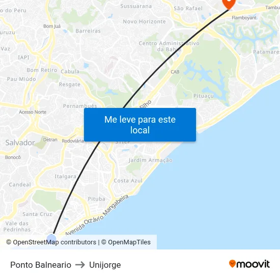 Ponto Balneario to Unijorge map