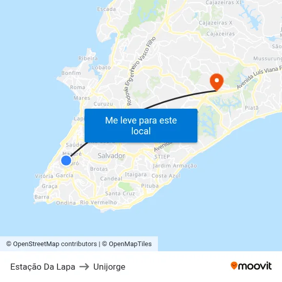 Estação Da Lapa to Unijorge map