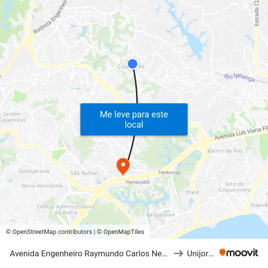 Avenida Engenheiro Raymundo Carlos Nery, 10 to Unijorge map