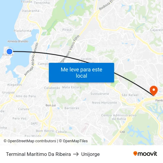 Terminal Marítimo Da Ribeira to Unijorge map