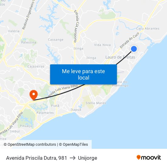 Avenida Priscila Dutra, 981 to Unijorge map