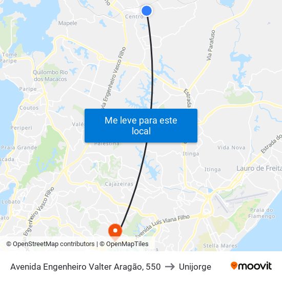 Avenida Engenheiro Valter Aragão, 550 to Unijorge map