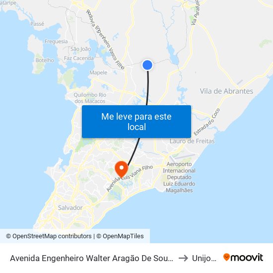 Avenida Engenheiro Walter Aragão De Souza, 3070 to Unijorge map