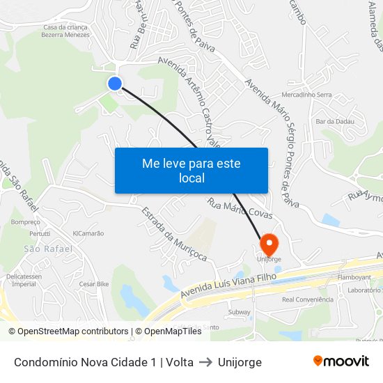 Condomínio Nova Cidade 1 | Volta to Unijorge map