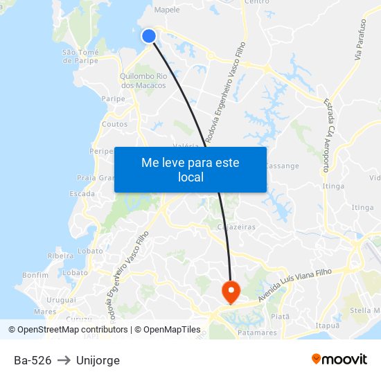 Ba-526 to Unijorge map