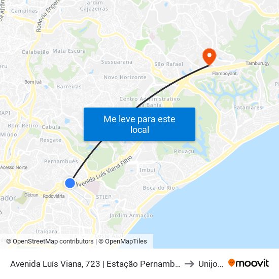Avenida Luís Viana, 723 | Estação Pernambués / Makro to Unijorge map
