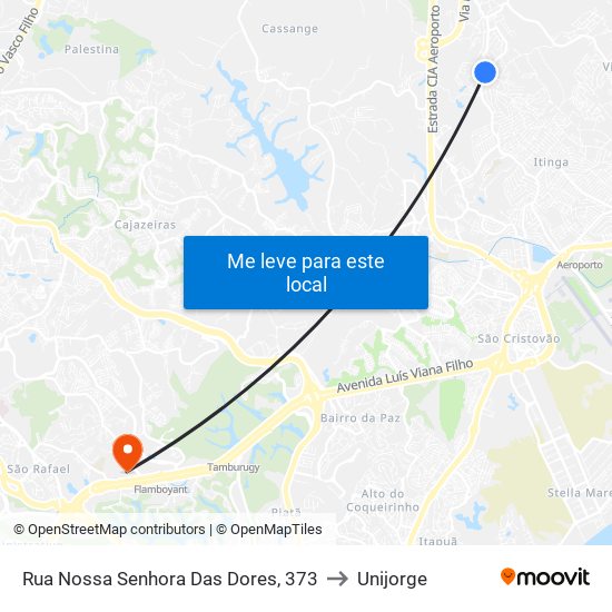 Rua Nossa Senhora Das Dores, 373 to Unijorge map