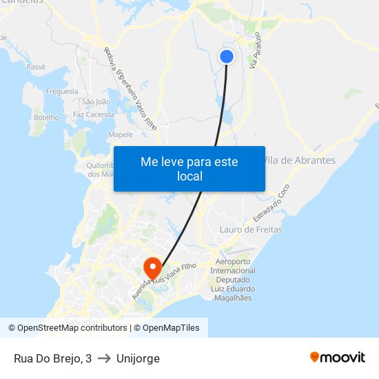 Rua Do Brejo, 3 to Unijorge map