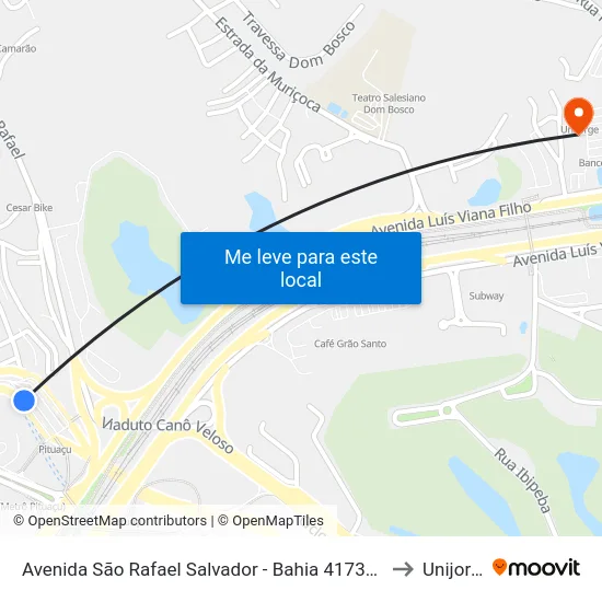 Avenida São Rafael Salvador - Bahia 41730 Brasil to Unijorge map