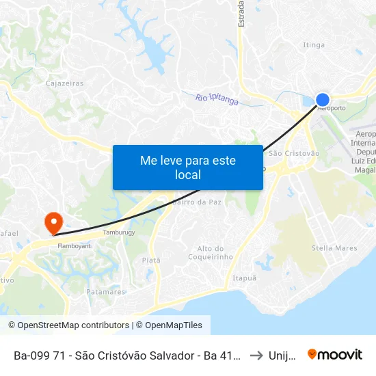 Ba-099 71 - São Cristóvão Salvador - Ba 41500-025 Brasil to Unijorge map