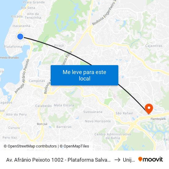 Av. Afrânio Peixoto 1002 - Plataforma Salvador - Ba 40717-140 Brasil to Unijorge map