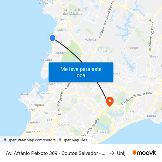 Av. Afrânio Peixoto 369 - Coutos Salvador - Ba 40750-090 Brasil to Unijorge map