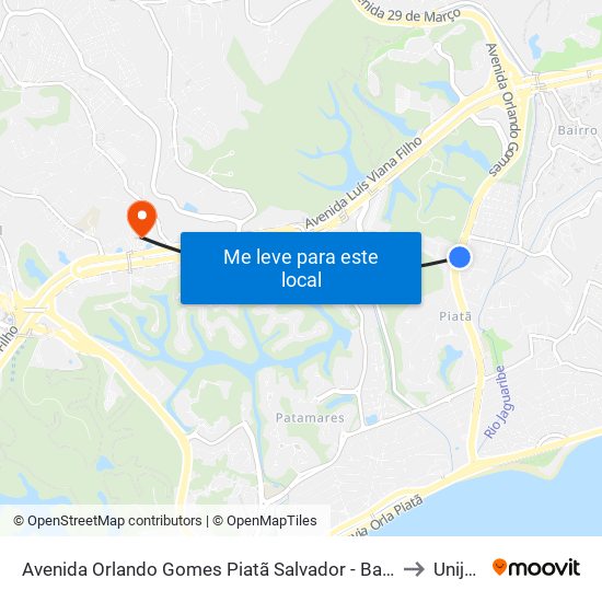 Avenida Orlando Gomes Piatã Salvador - Ba 41613-068 Brasil to Unijorge map