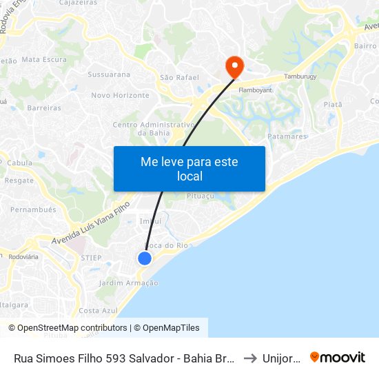Rua Simoes Filho 593 Salvador - Bahia Brasil to Unijorge map