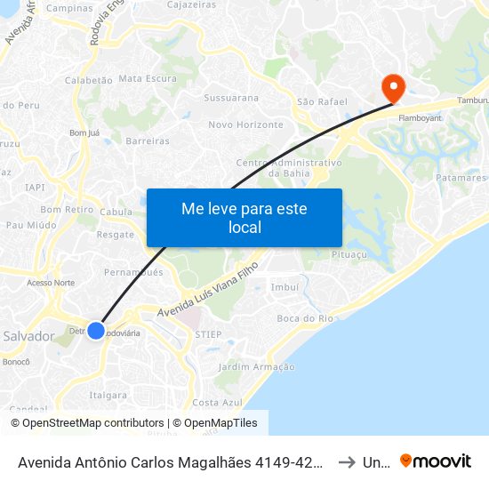 Avenida Antônio Carlos Magalhães 4149-4233 - Parque Bela Vista Salvador - Ba Brasil to Unijorge map