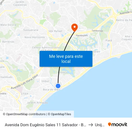 Avenida Dom Eugênio Sales 11 Salvador - Bahia 41706 Brasil to Unijorge map