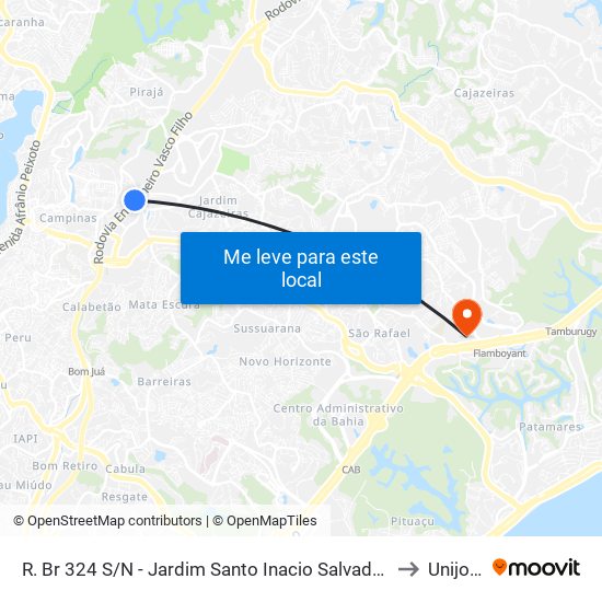 R. Br 324 S/N - Jardim Santo Inacio Salvador - Ba Brasil to Unijorge map