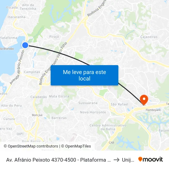 Av. Afrânio Peixoto 4370-4500 - Plataforma Salvador - Ba Brasil to Unijorge map