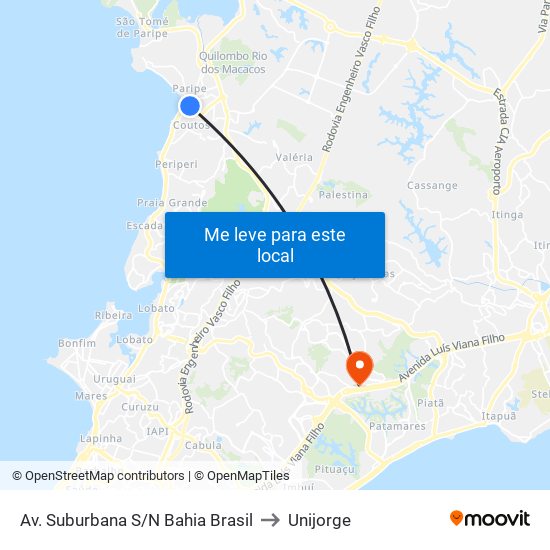 Av. Suburbana S/N Bahia Brasil to Unijorge map