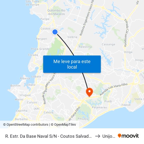 R. Estr. Da Base Naval S/N - Coutos Salvador - Ba Brasil to Unijorge map