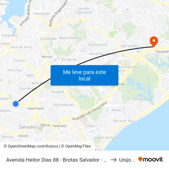 Avenida Heitor Dias 88 - Brotas Salvador - Ba Brasil to Unijorge map