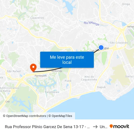 Rua Professor Plínio Garcez De Sena 13-17 - Mussurunga II Salvador - Ba 41480-225 Brasil to Unijorge map