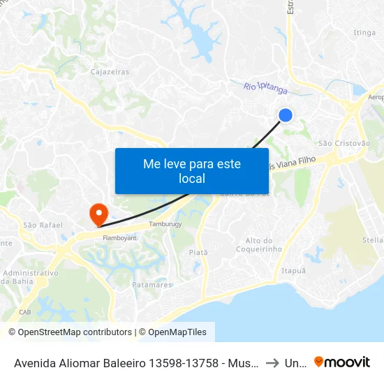 Avenida Aliomar Baleeiro 13598-13758 - Mussurunga I Salvador - Ba 41490-200 Brazil to Unijorge map
