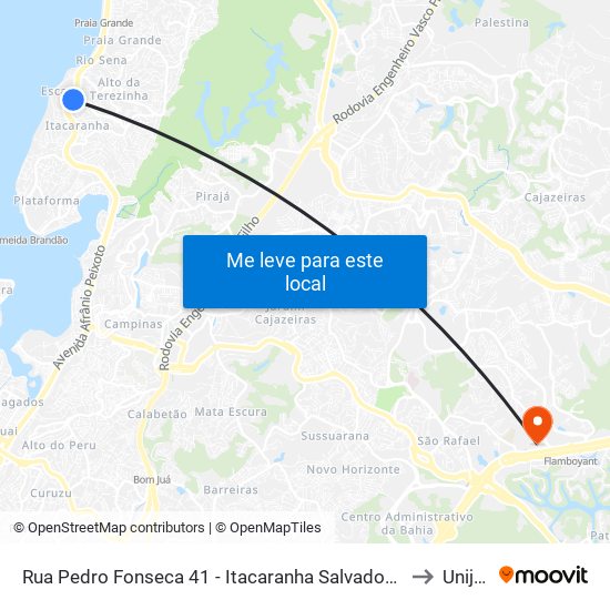 Rua Pedro Fonseca 41 - Itacaranha Salvador - Ba 40710-410 Brasil to Unijorge map