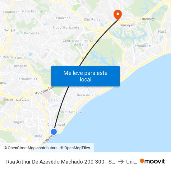 Rua Arthur De Azevêdo Machado 200-300 - Stiep Salvador - Ba 41770-790 Brasil to Unijorge map