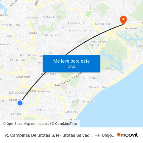 R. Campinas De Brotas S/N - Brotas Salvador - Ba Brasil to Unijorge map